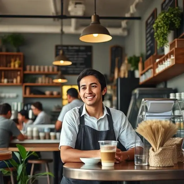A thriving, busy cafe owned by an Aperture graduate.