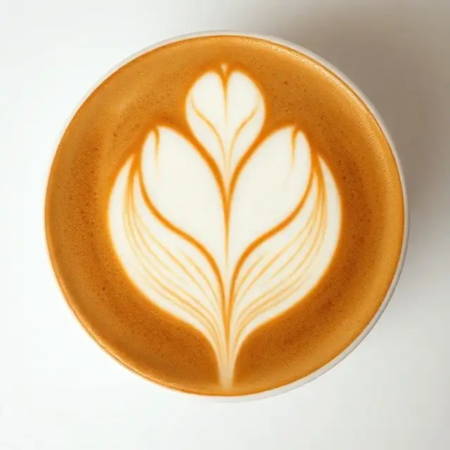 A perfect tulip latte art design, showcasing symmetry and control.