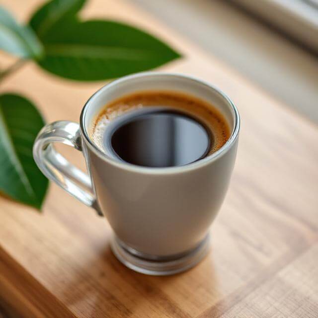 A perfectly prepared cup of coffee.